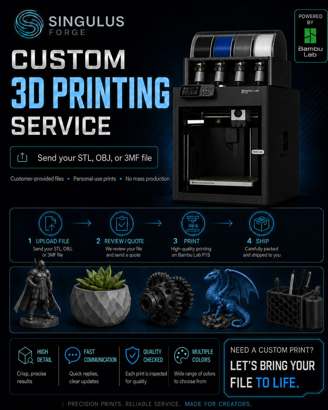Custom 3D Printing Service - Send Us Your File